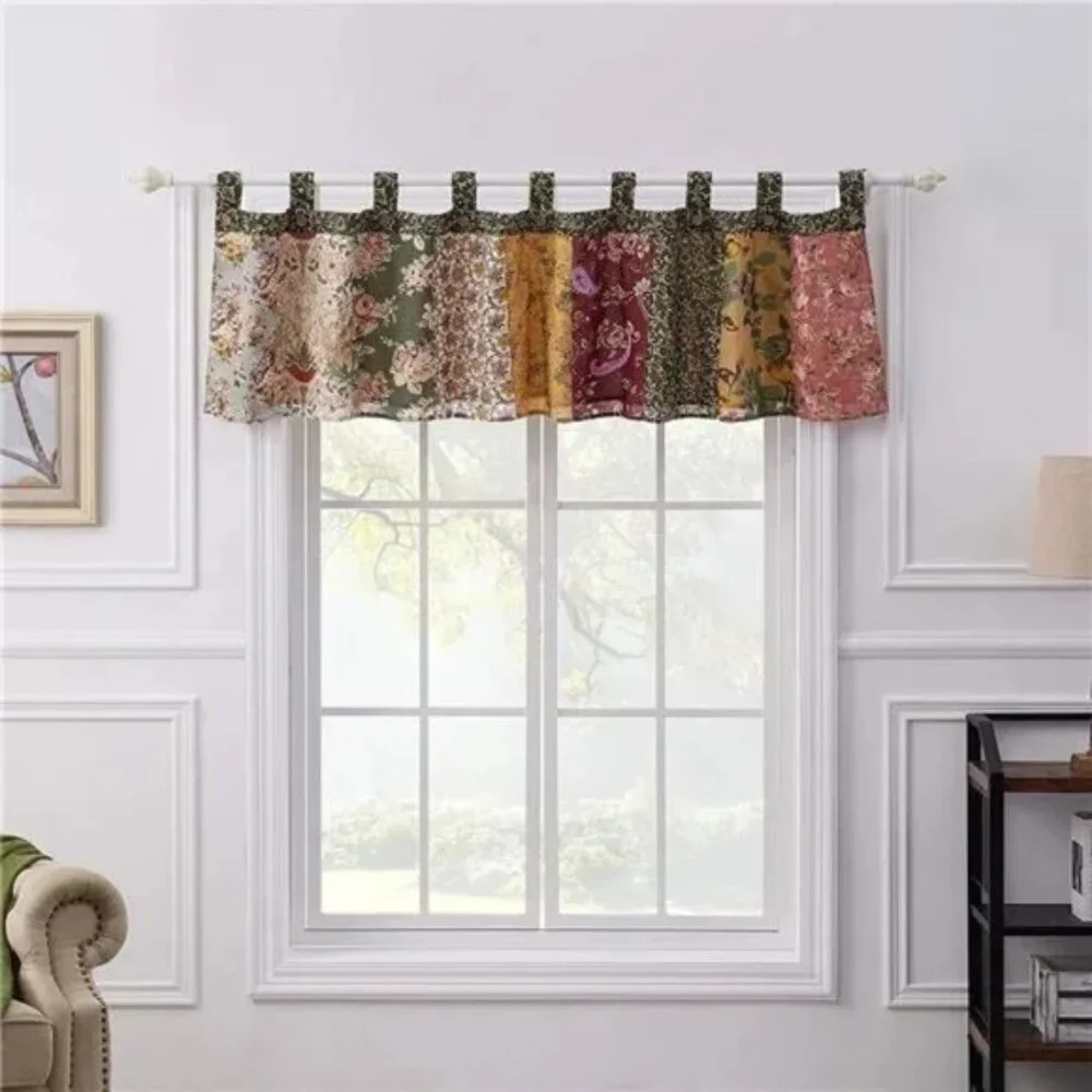 Antique Chic 21 X 84-Inch Cotton Window Patchwork Valance, Multicolor